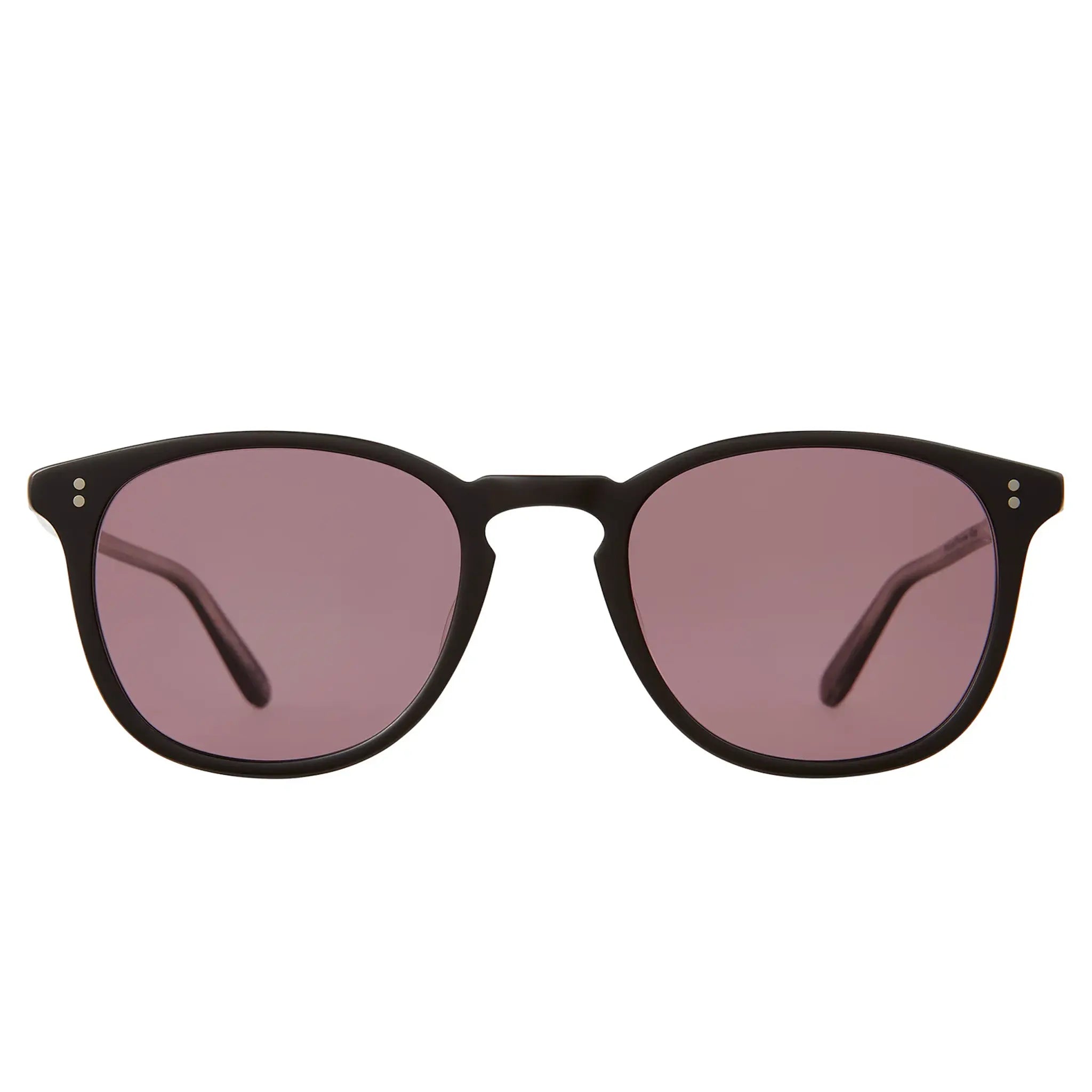 Front View of Garrett Leight Kinney Forever Classic Matte Black Sunglasses 2007-49-MBK/SFPACAI PLR
